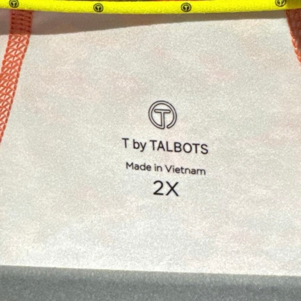T by Talbots Peach and Green Quarter Zip Pullover size 2X - Picture 7 of 7
